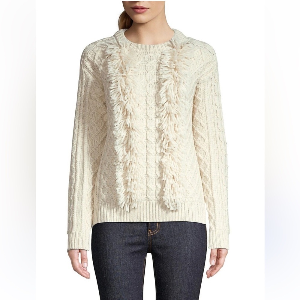 Tory Burch Oversized Fringe Cable Knit Sweater
100% Wool Size Medium